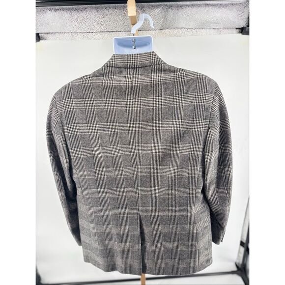 VTG Lands’ End Glen Plaid Check Sport Coat Mens Size 44 Blazer Union Made USA - Picture 11 of 16